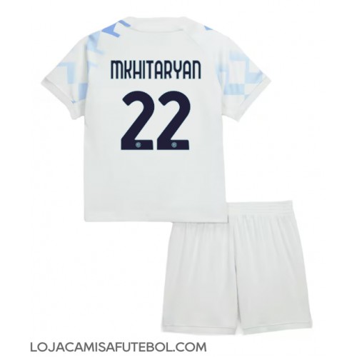 Camisa de Futebol Inter Milan Henrikh Mkhitaryan #22 Equipamento Secundário Infantil 2025-26 Manga Curta (+ Calças curtas)